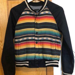 MOTHER Denim Letterman Jacket Sz-S